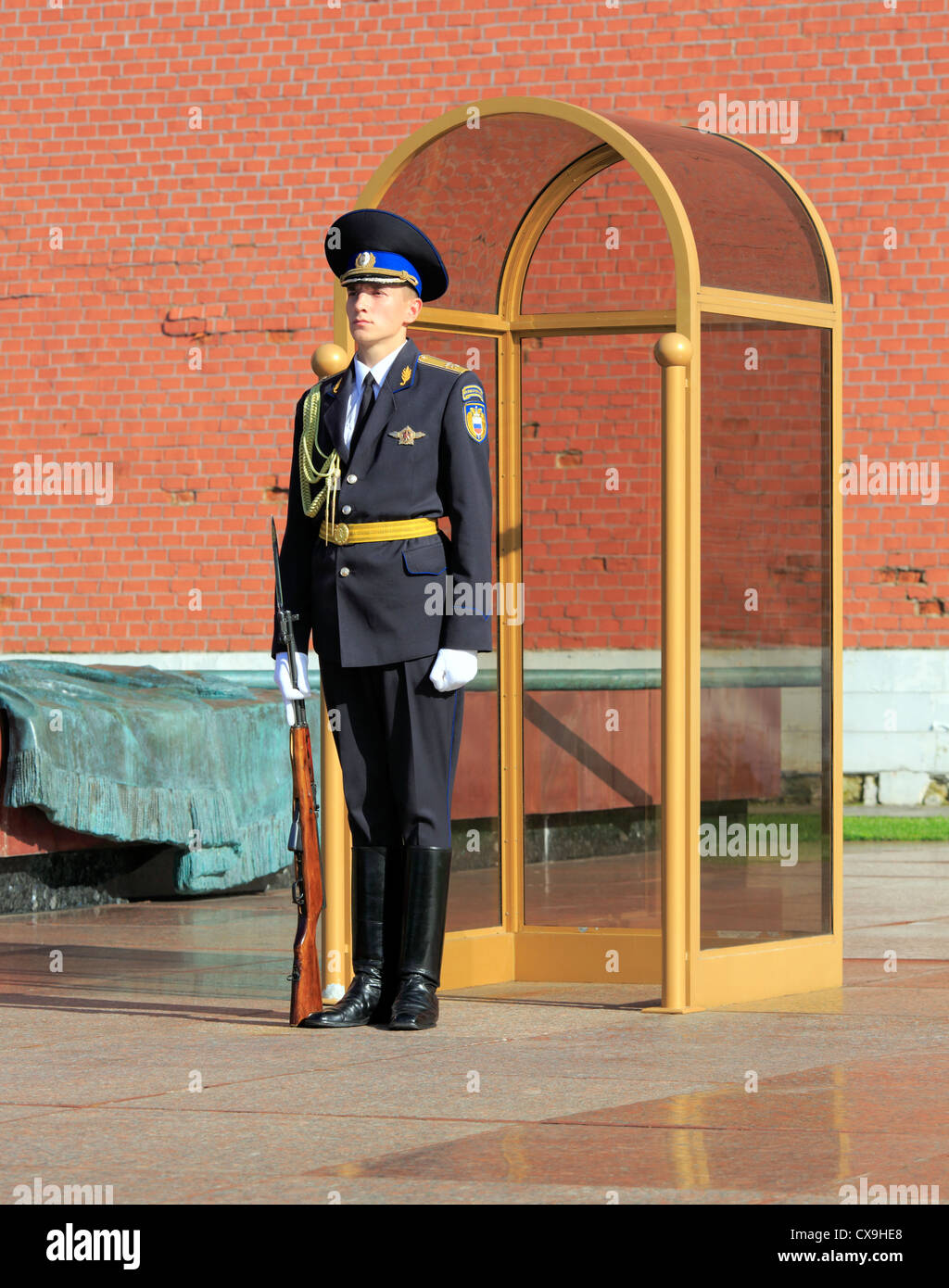 Guardia d'onore presso la tomba del Milite Ignoto, Alexander giardino, Mosca, Russia Foto Stock