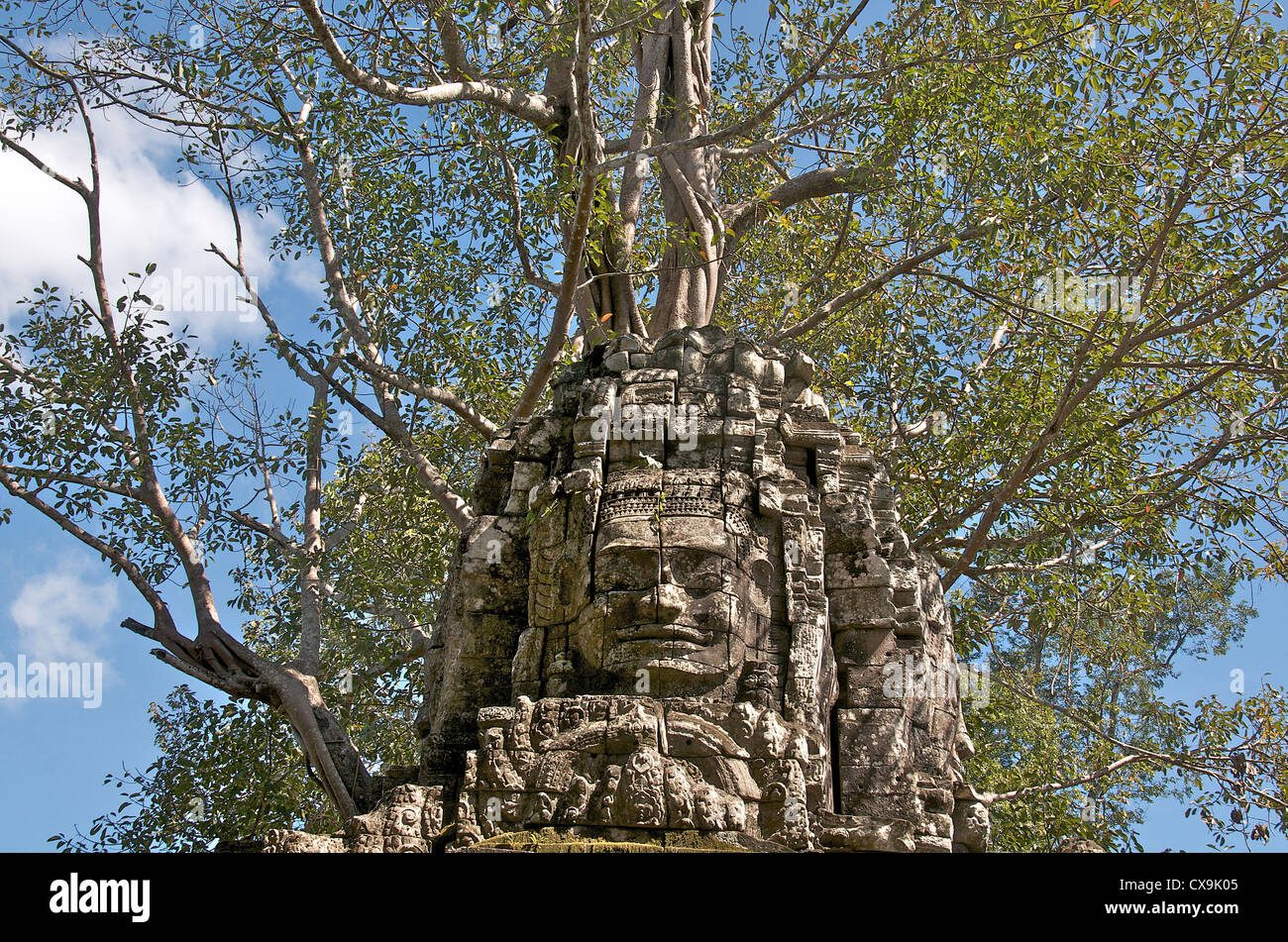 Scultura di buddha Angkor Cambogia Asia Foto Stock
