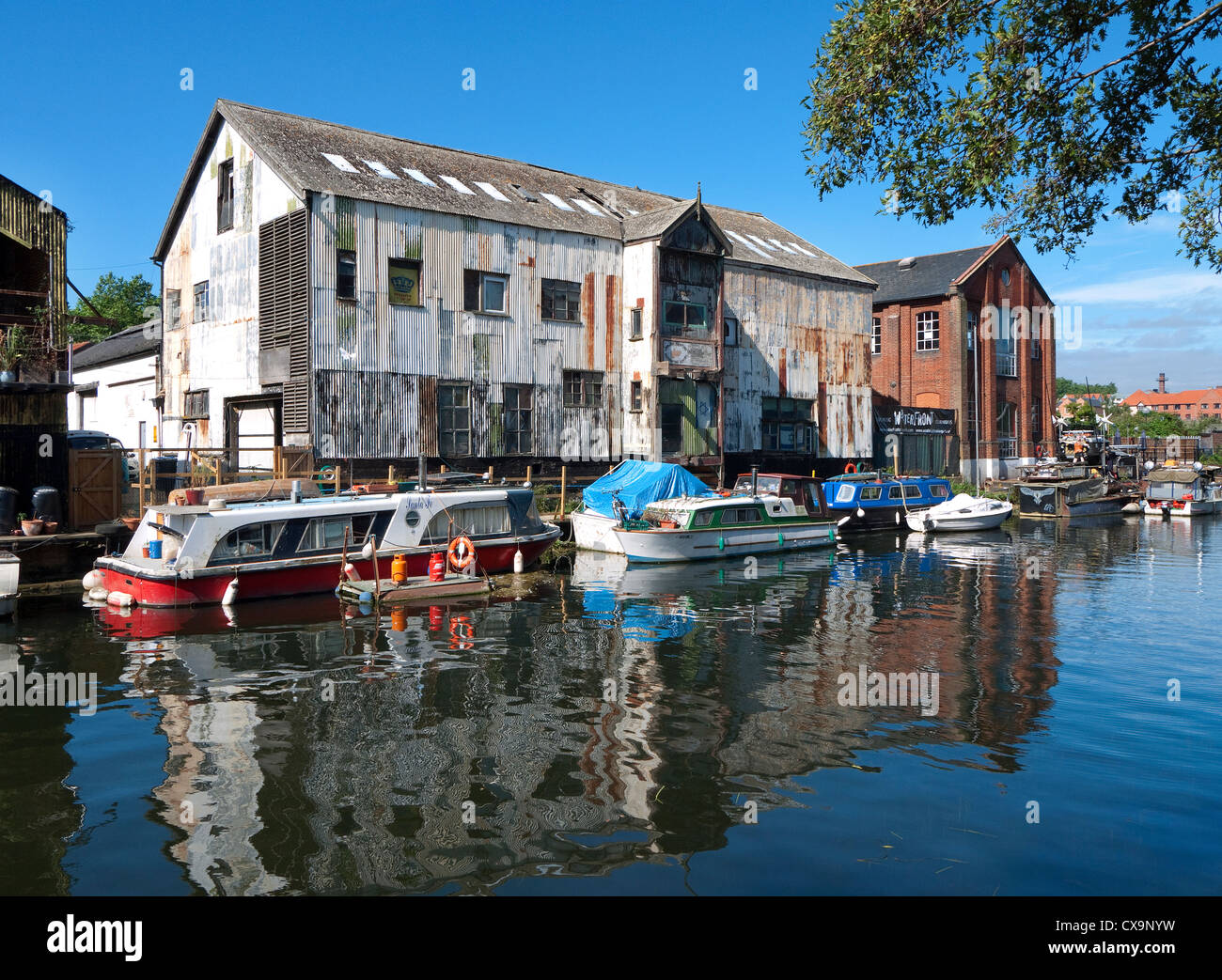 Fiume wensum, Norwich, Norfolk, Inghilterra Foto Stock