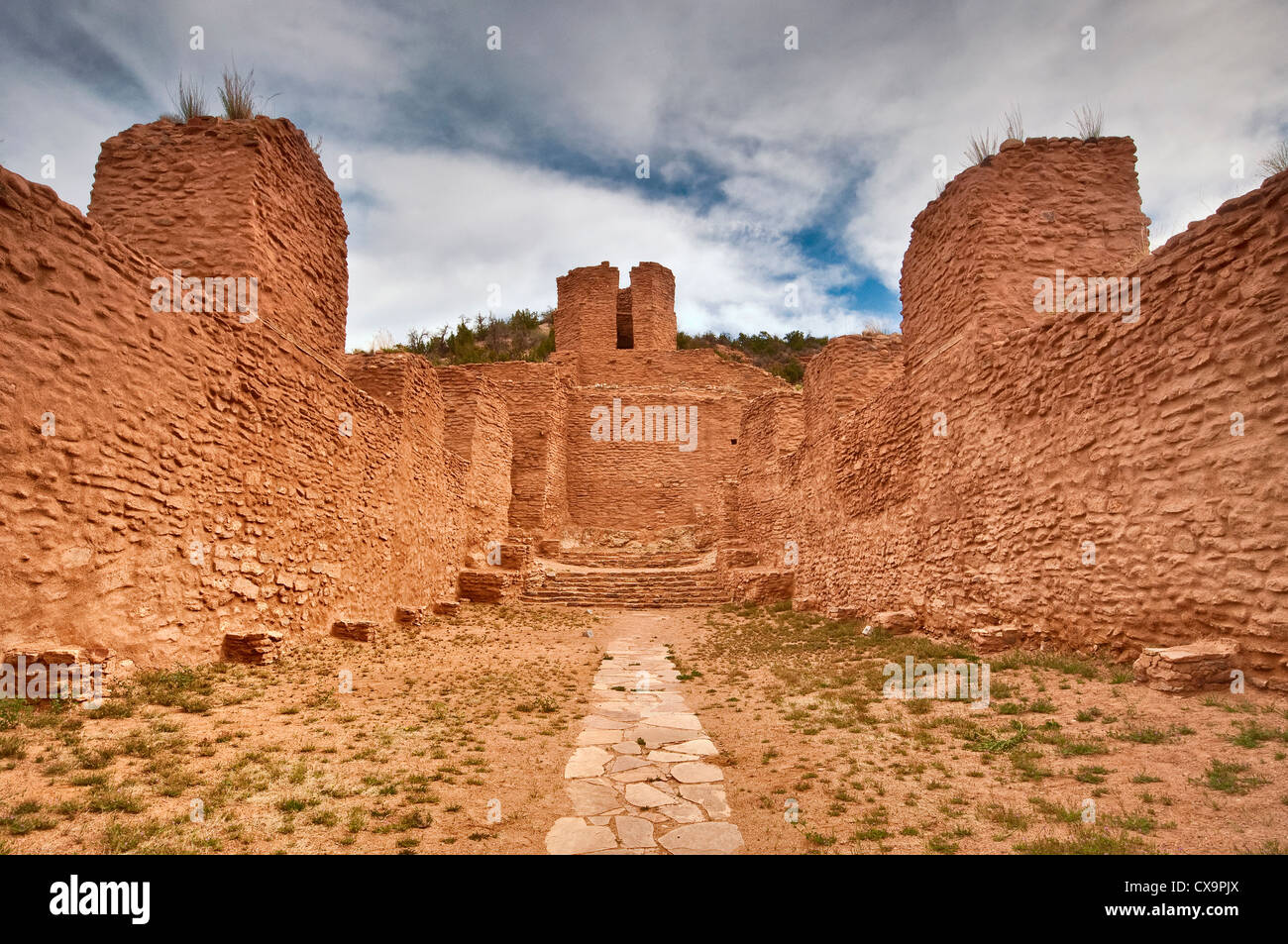 Le Rovine di San Jose de los Jemez Chiesa, Jemez membro Monumento, Jemez Springs, Nuovo Messico, STATI UNITI D'AMERICA Foto Stock