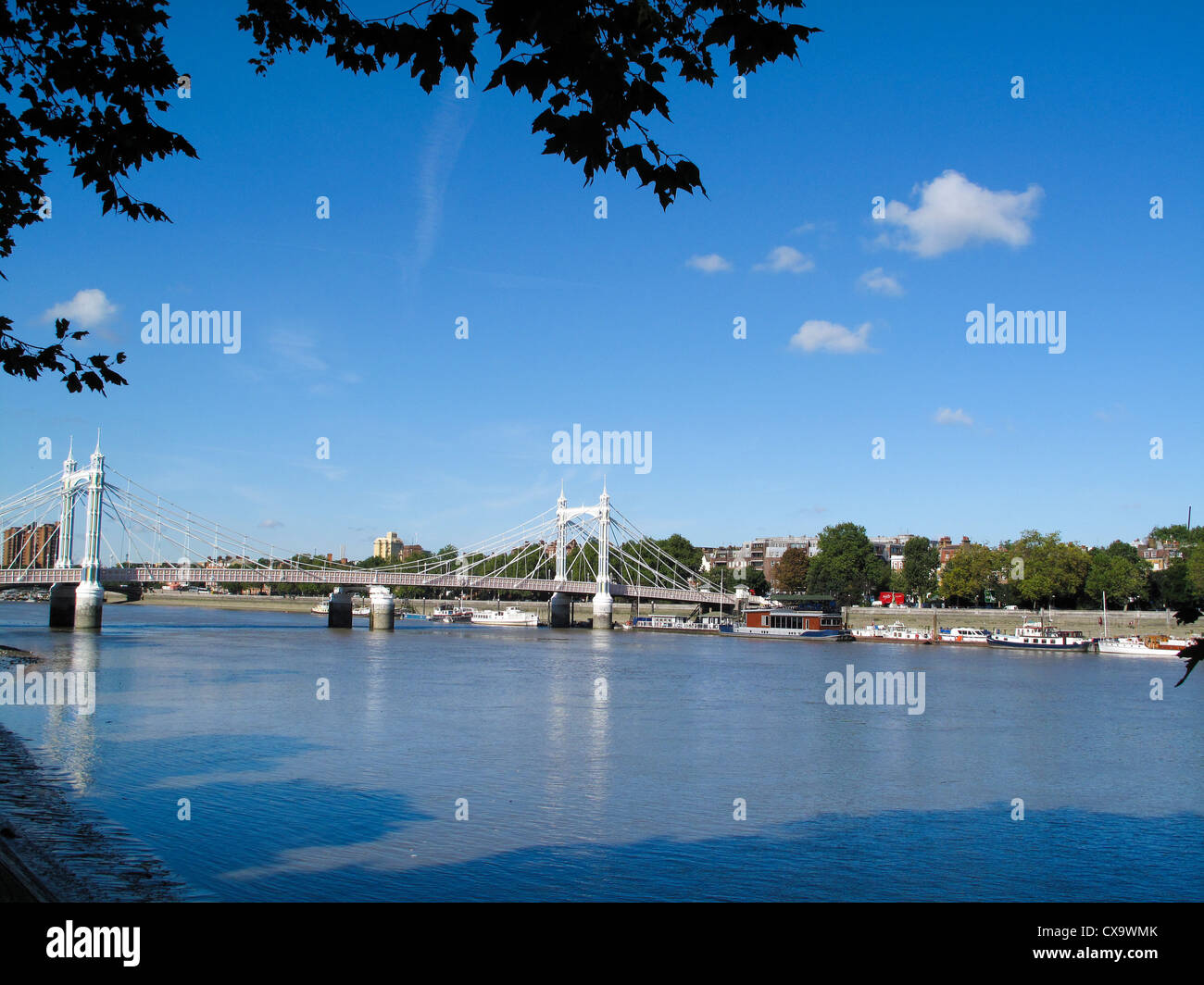 Albert Ponte sul Fiume Tamigi a Londra Foto Stock