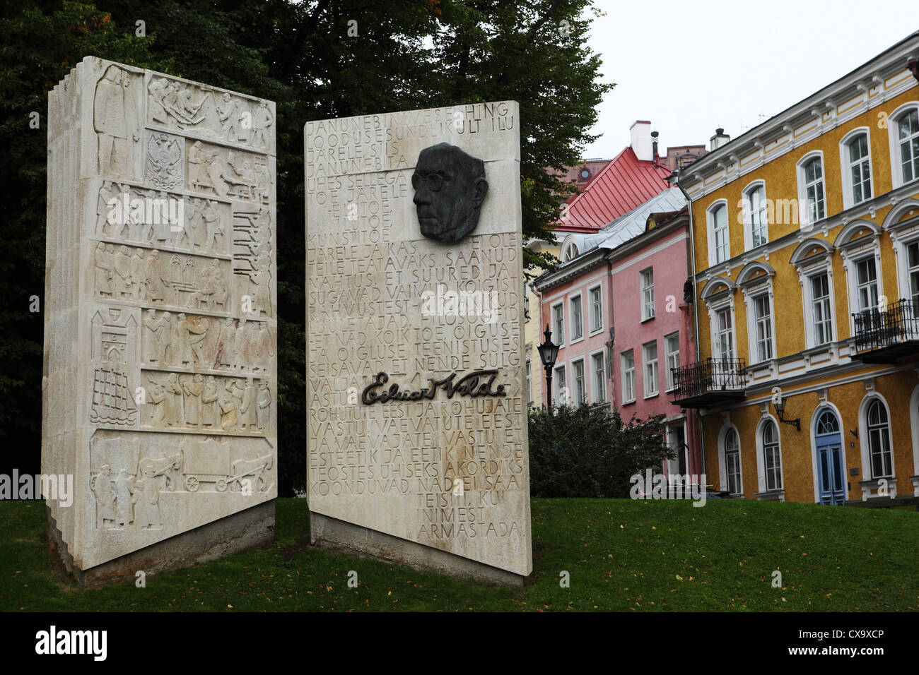 La Eduard Vilde memorial a Tallinn in Estonia. Foto Stock