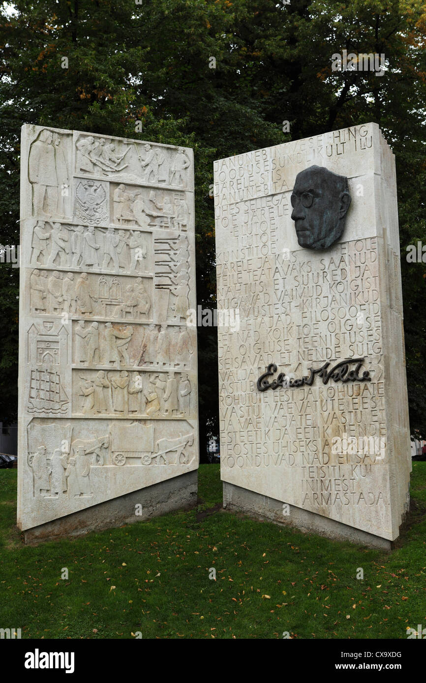 La Eduard Vilde memorial a Tallinn in Estonia. Foto Stock
