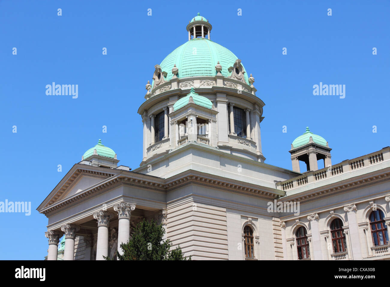 A Belgrado, in Serbia - sede del unicamerale Parlamento serbo (Assemblea Nazionale della Serbia). Foto Stock