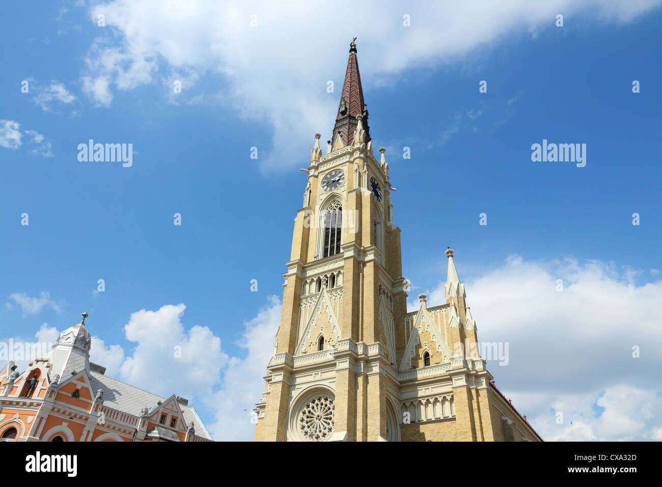Novi Sad Serbia - città nella regione della Vojvodina. Il nome di Maria la Chiesa cattolica. Foto Stock