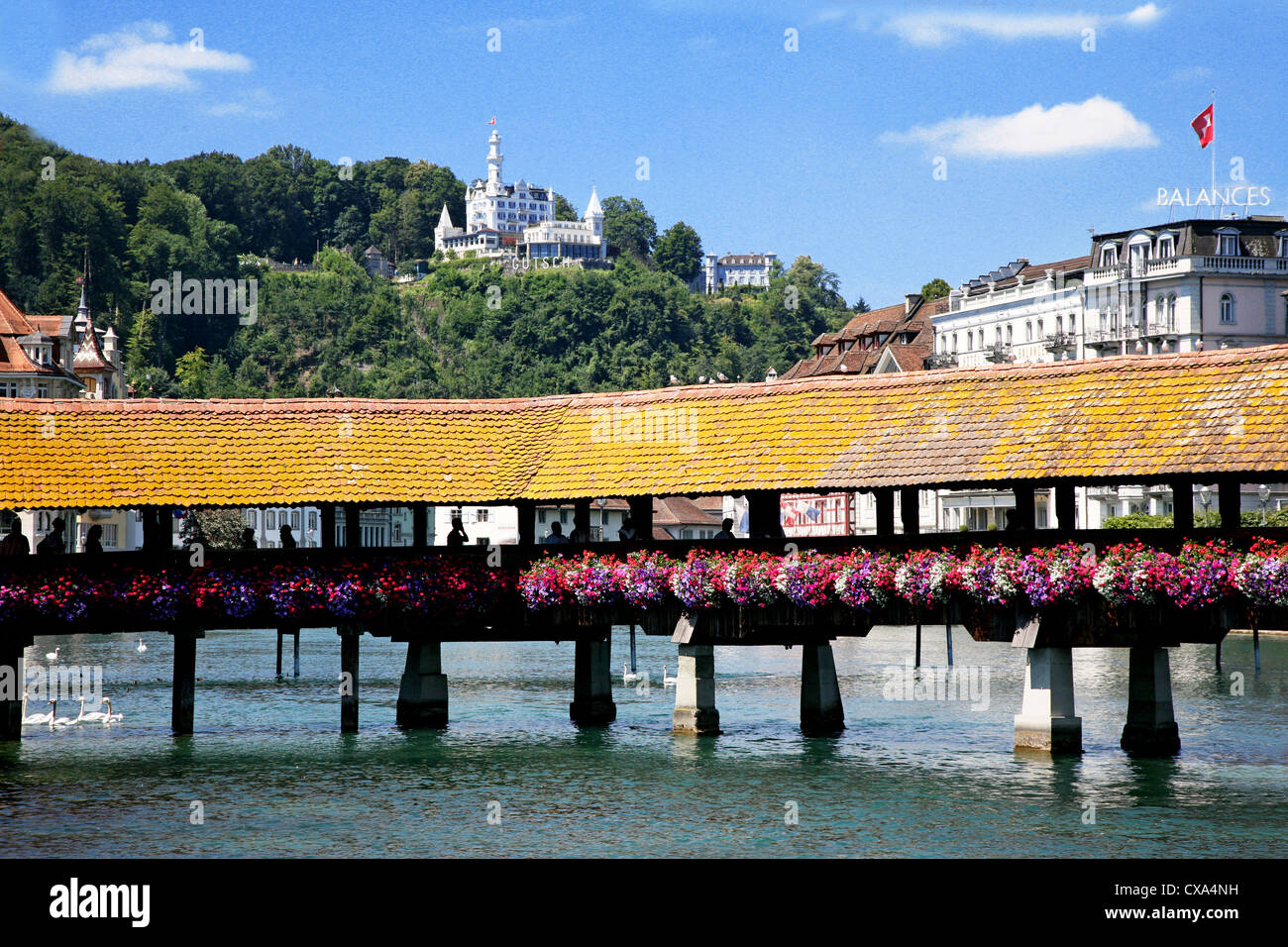 Kapell Bridge in Luzern Foto Stock