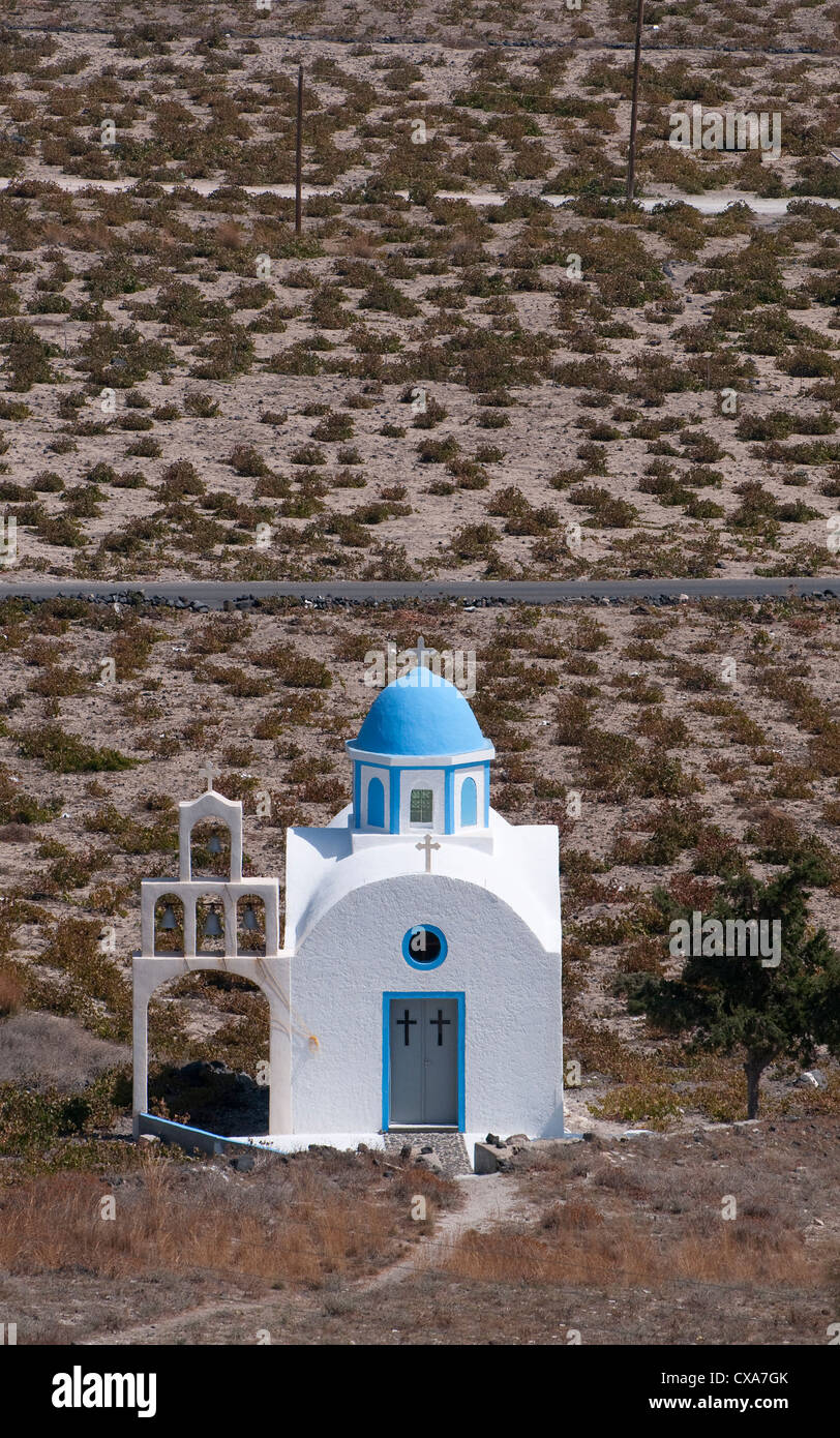 Cappella ortodossa, Akrotiri, Santorini, Grecia Foto Stock