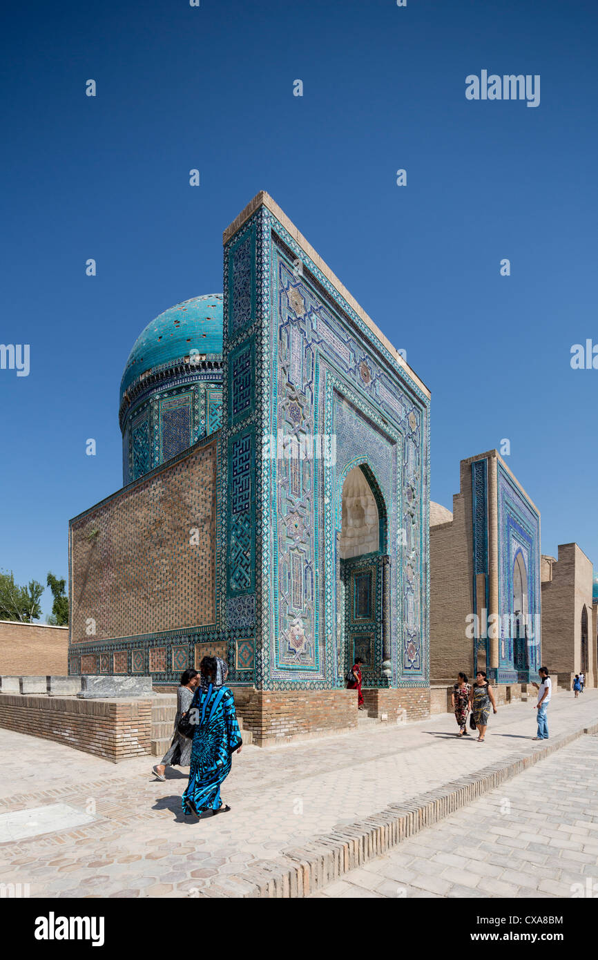 Anonimo mausoleo, Shah-i Zinda necropoli, Samarcanda, Uzbekistan Foto Stock