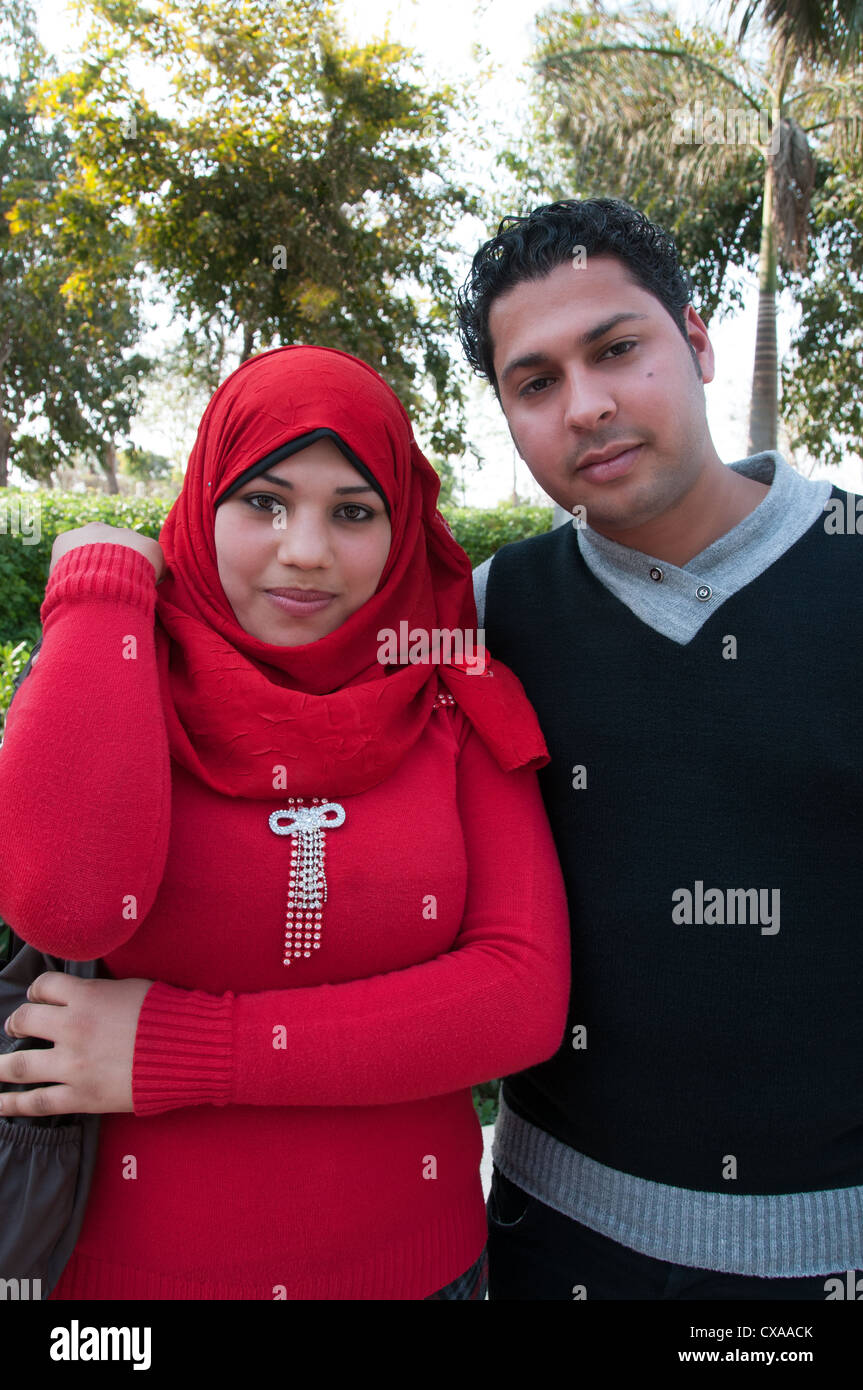 Egyptian giovani di Al Azhar Park Il Cairo Foto Stock