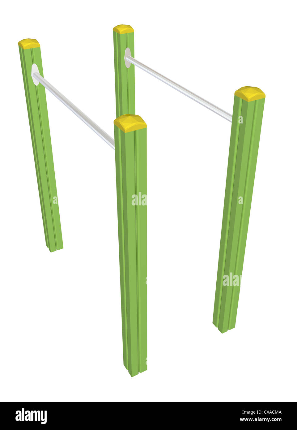 Pull-up bar, 3D'illustrazione, isolata contro uno sfondo bianco. Foto Stock