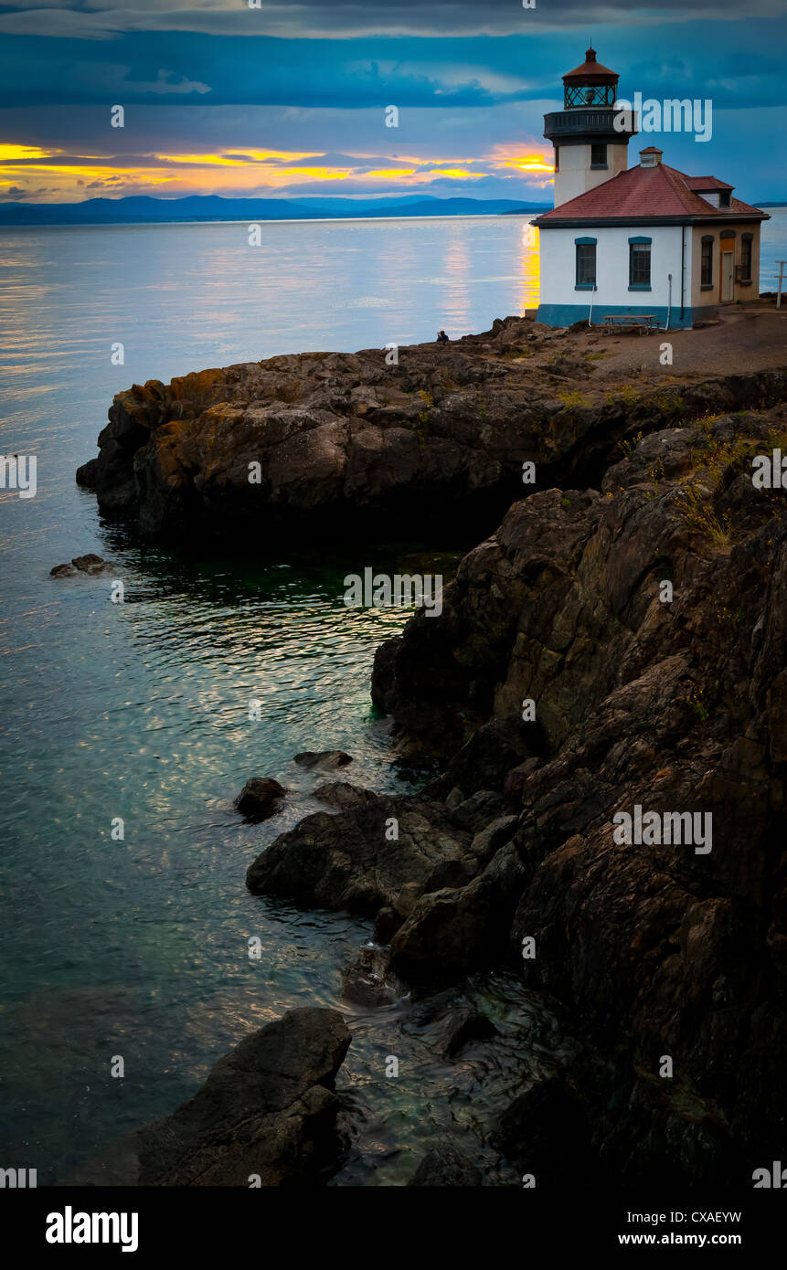 Fornace di calce faro di San Juan Island, Washington Foto Stock