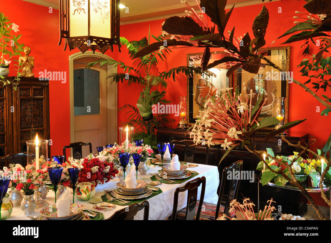 Elegante tablesetting a Manila nelle Filippine, Asia sud-orientale, Asia Foto Stock