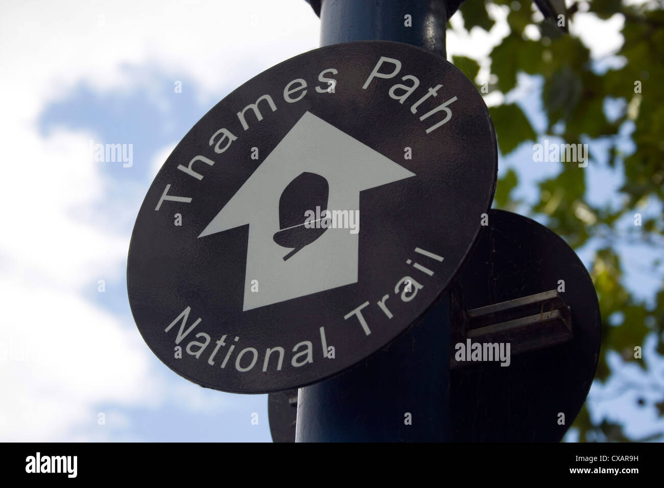 Segno pubblico per il Thames Path National Trail Foto Stock