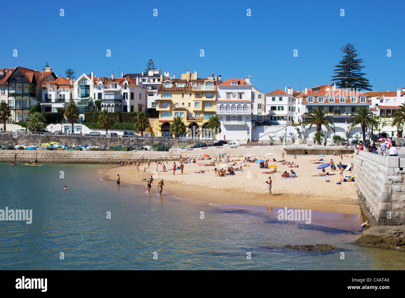 Fishermans Beach, Cascais, Portogallo, Europa Foto Stock