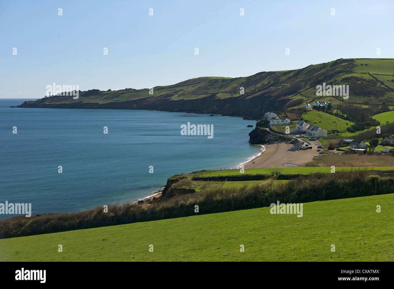 Villaggio Hallsands ed il punto di inizio, South Devon, Inghilterra, Regno Unito, Europa Foto Stock