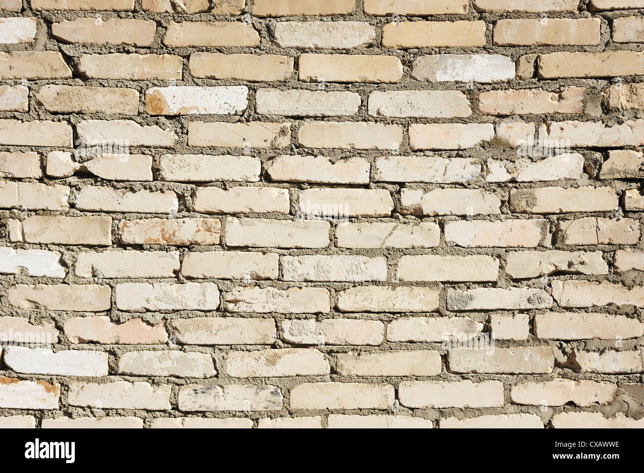 Texture - una parete di forma rettangolare irregolare di mattoni grigi. Foto Stock