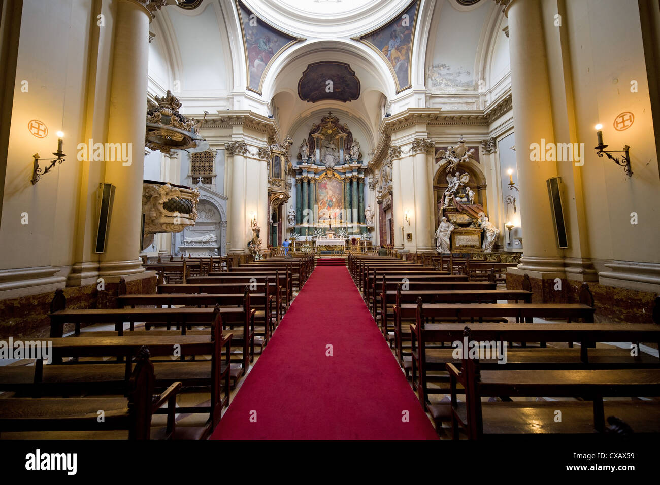 Interno della chiesa di Santa Barbara (Salesas Reales) a Madrid, Spagna. Foto Stock
