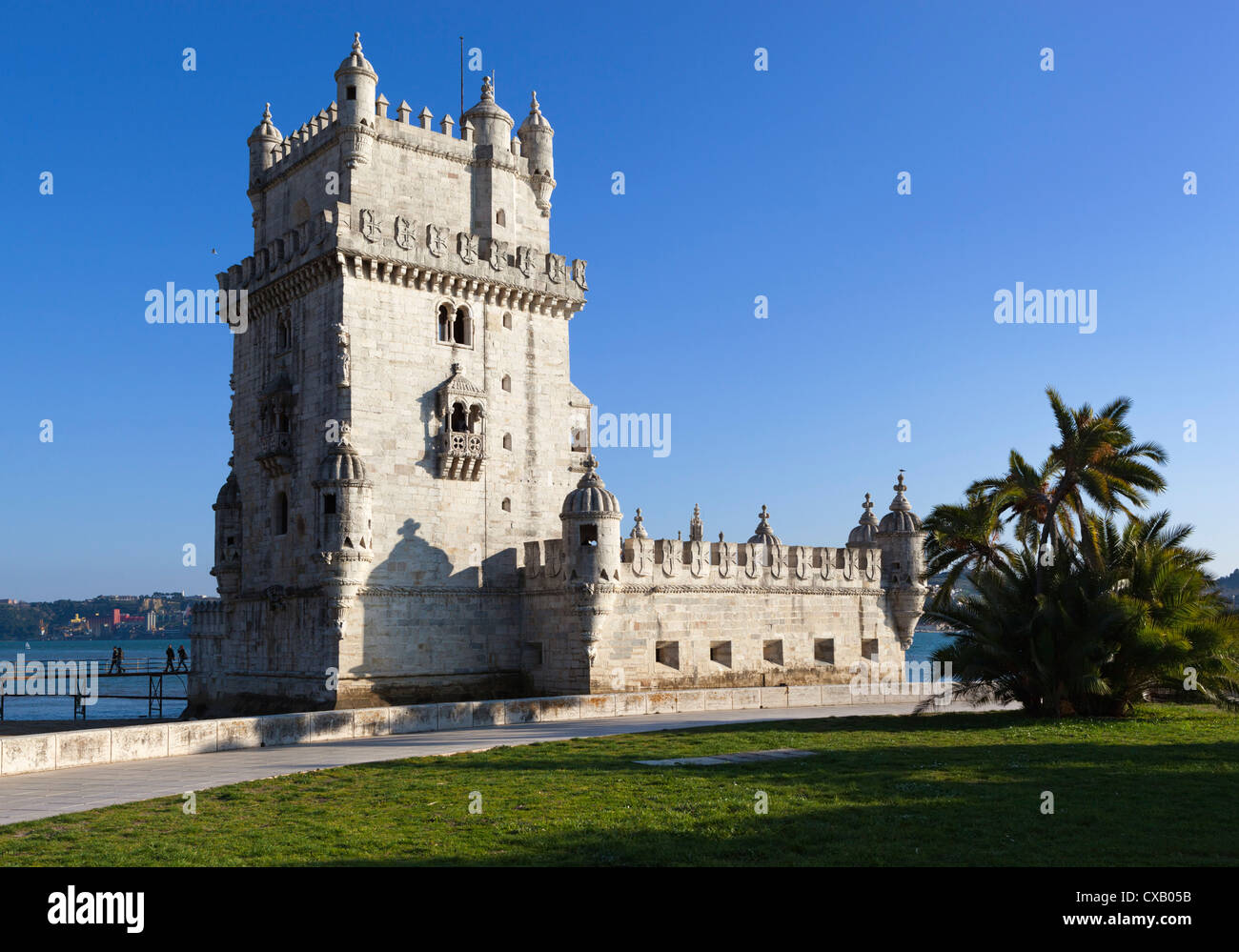 La Torre de Belem, Sito Patrimonio Mondiale dell'UNESCO, Belem, Lisbona, Portogallo, Europa Foto Stock