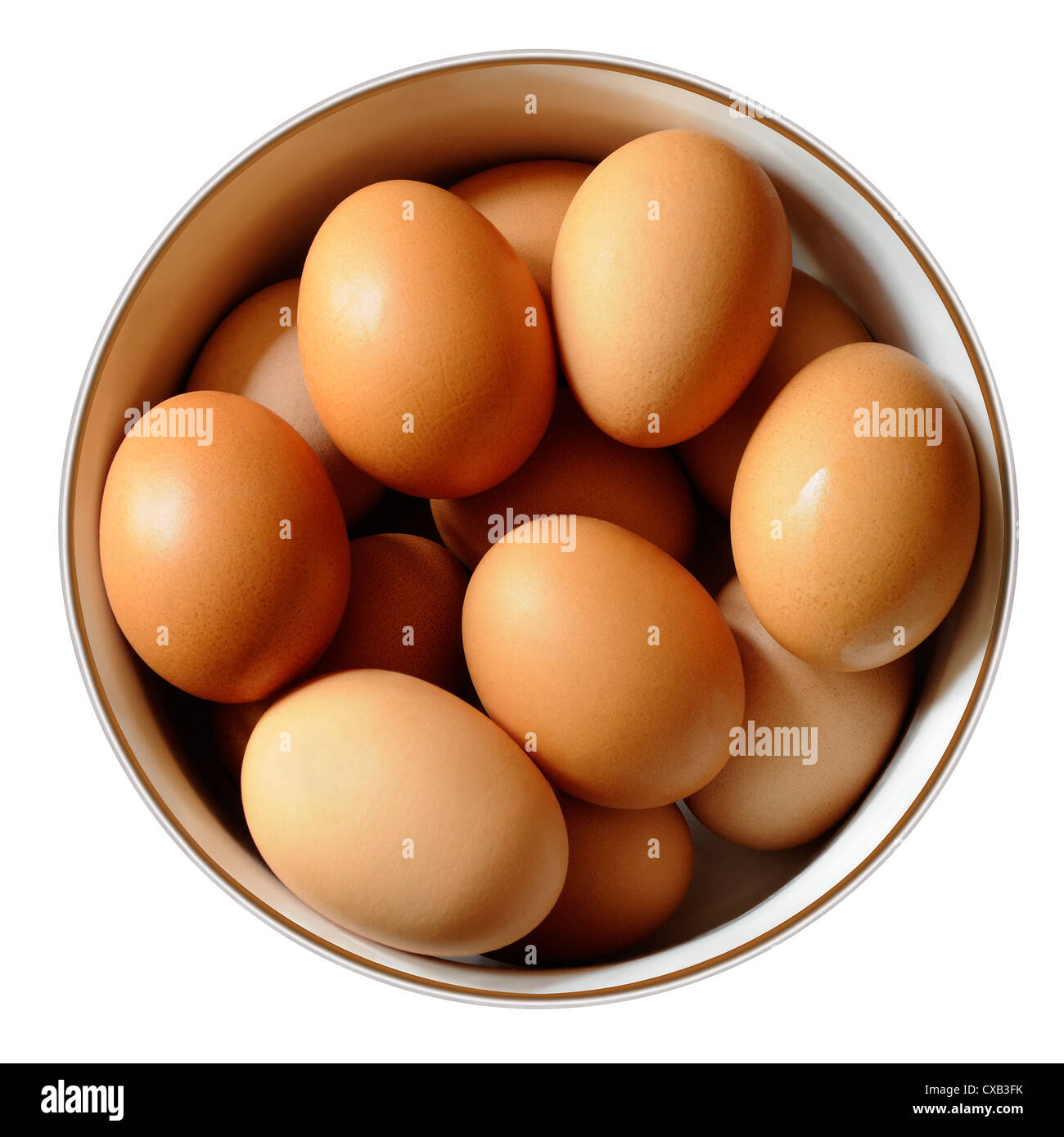 Rosolare le uova in una terrina Foto Stock