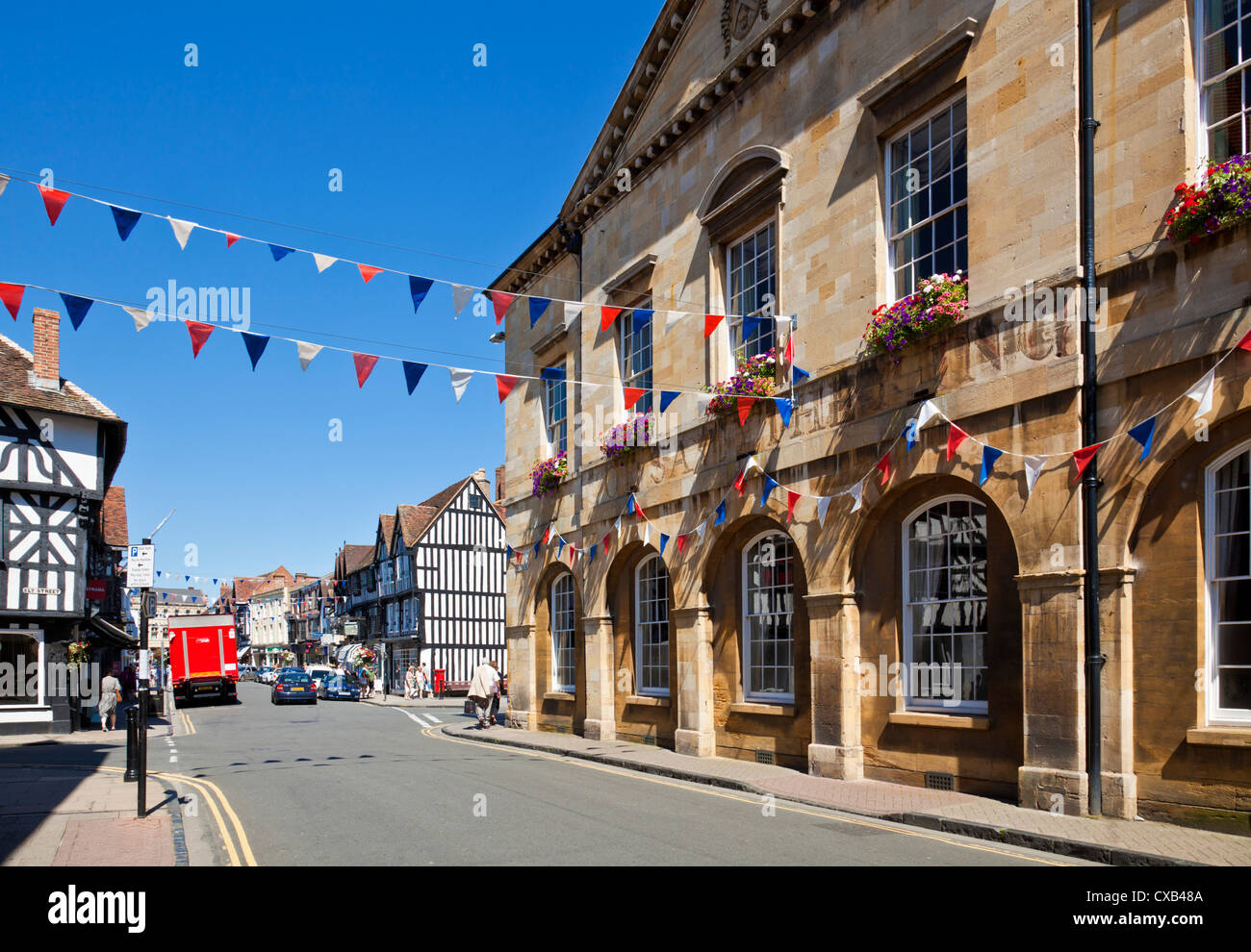 Il municipio in Stratford upon Avon centro città Warwickshire England Regno Unito GB EU Europe Foto Stock