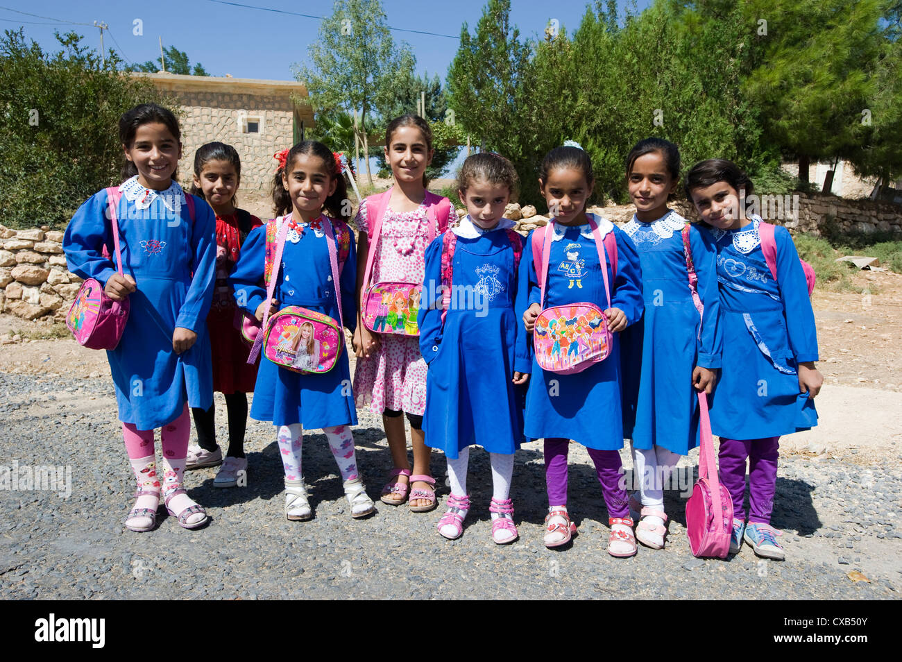 La scuola dei bambini a Oguz Village (antica città di Dara), Mardin, Turchia Foto Stock