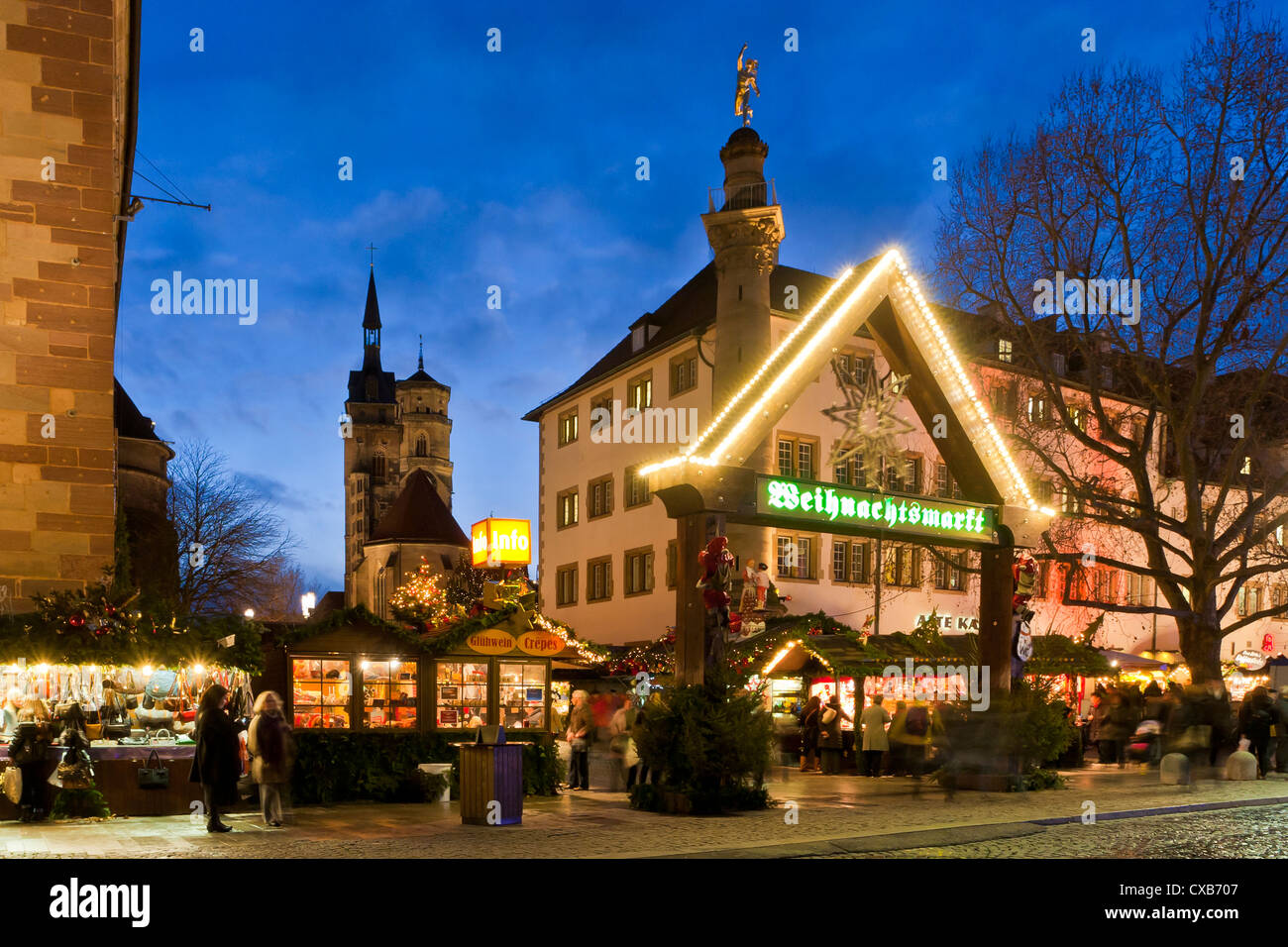 Mercatino di Natale di Stoccarda, BADEN-WUERTTEMBERG, Germania Foto Stock