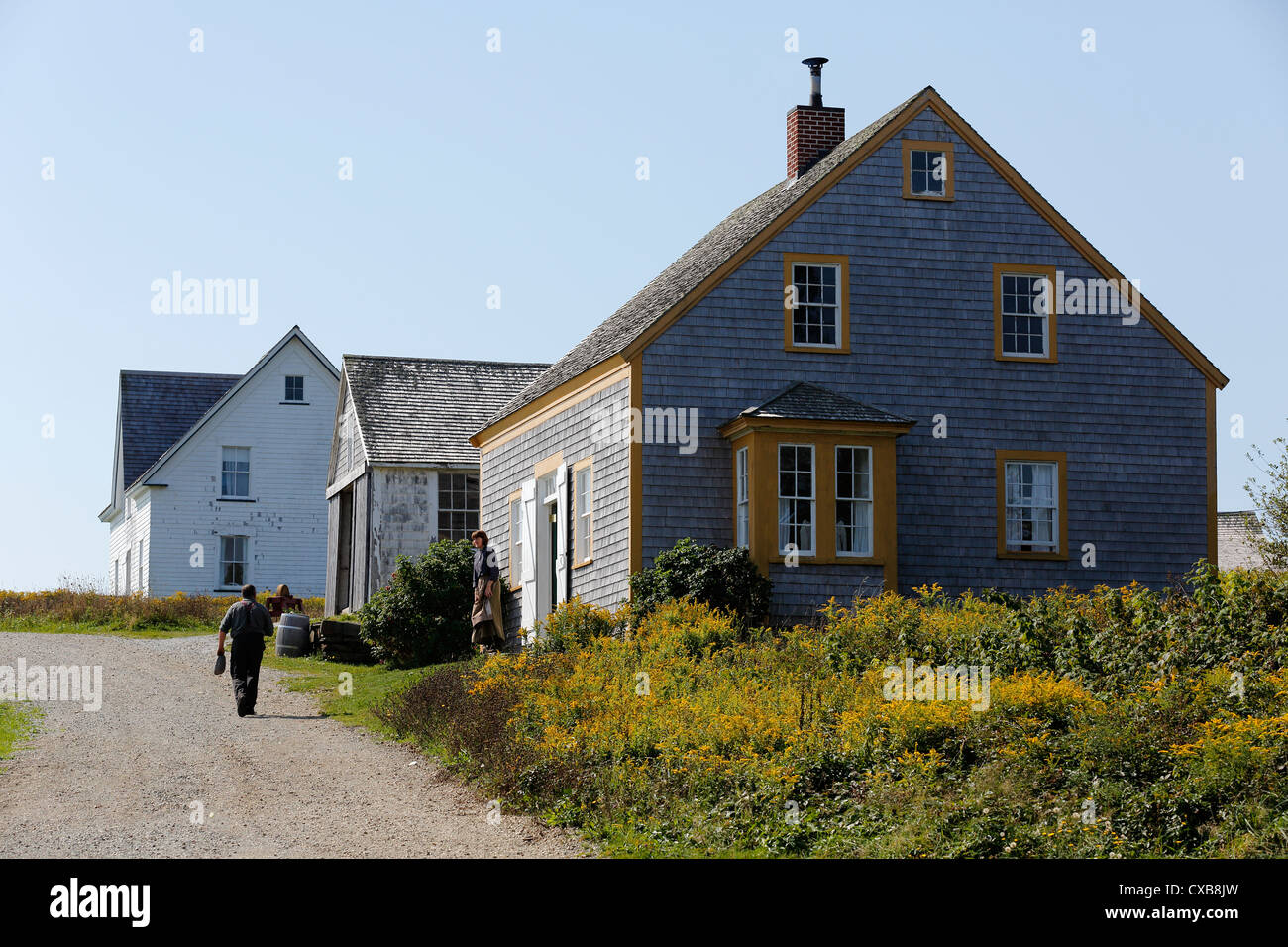 Storico Acadian Village, una ri-creazione di un 1900s Acadian Village in West Pubnico, Nova Scotia, Canada Foto Stock