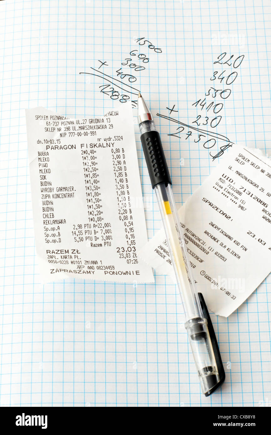 Fatture acquisti Foto Stock