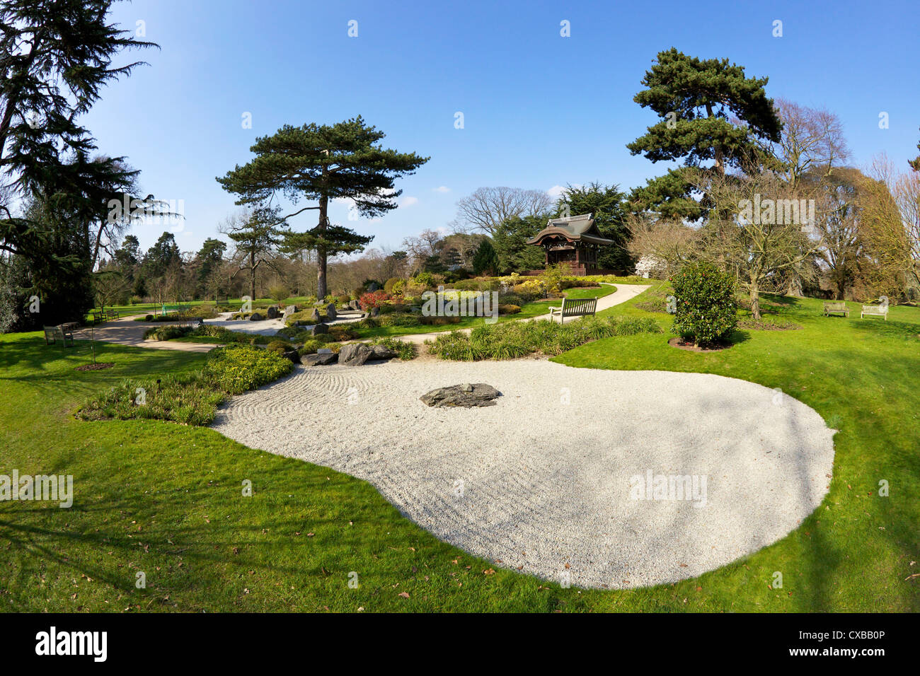 Japanese Gateway Chokushi-Mon, Gateway di Imperial Messenger, Royal Botanic Gardens, Kew, Sito Patrimonio Mondiale dell'UNESCO, Londra Foto Stock