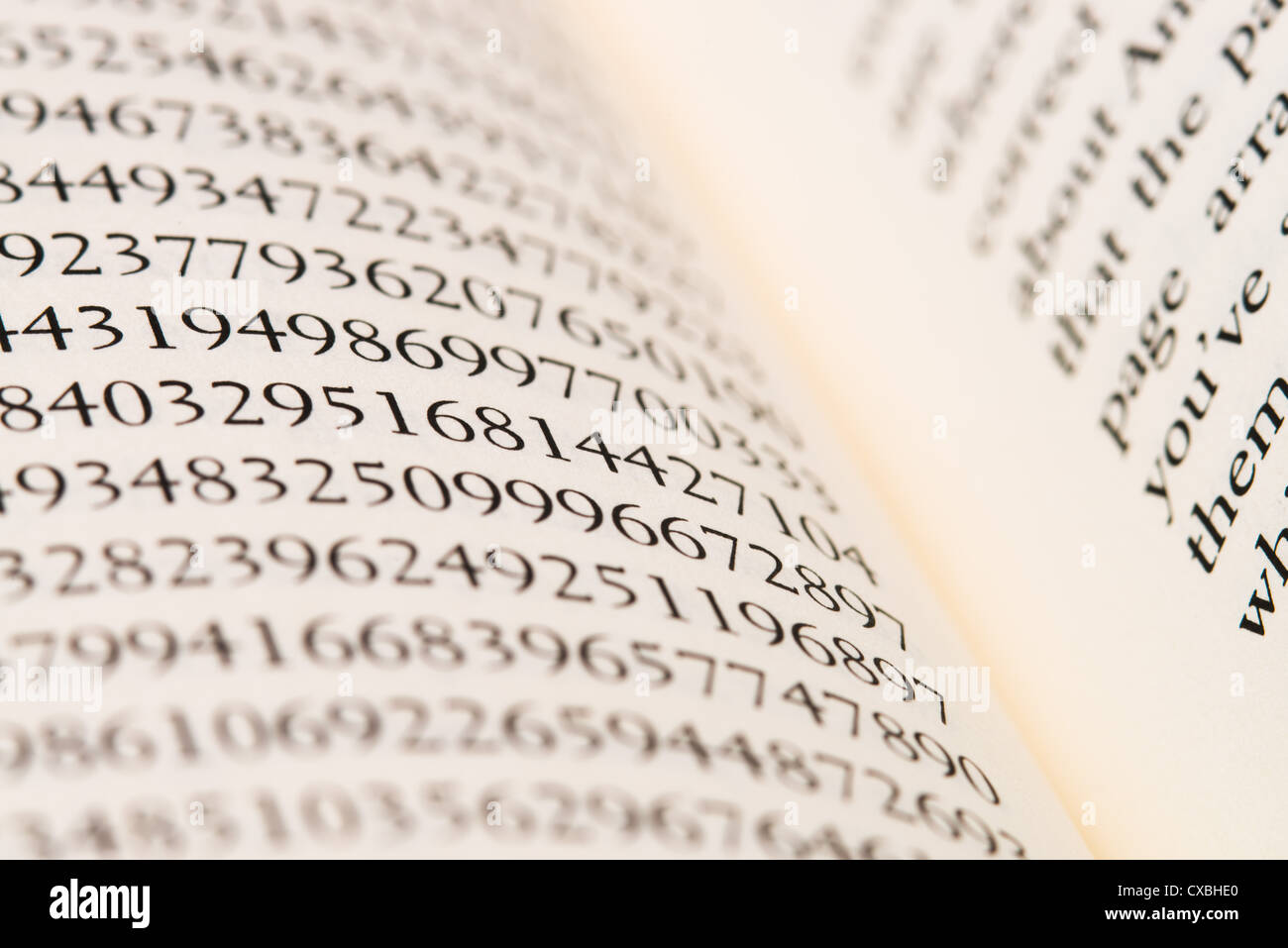 Questa è un immagine di numeri da una scienza libro. Foto Stock