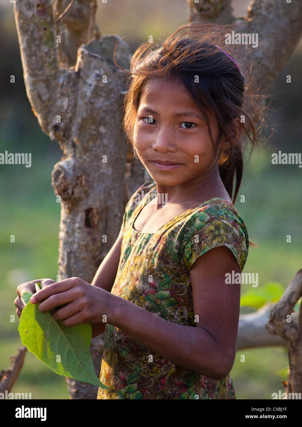 Giovane ragazza nepalese, Bardia, Nepal Foto Stock