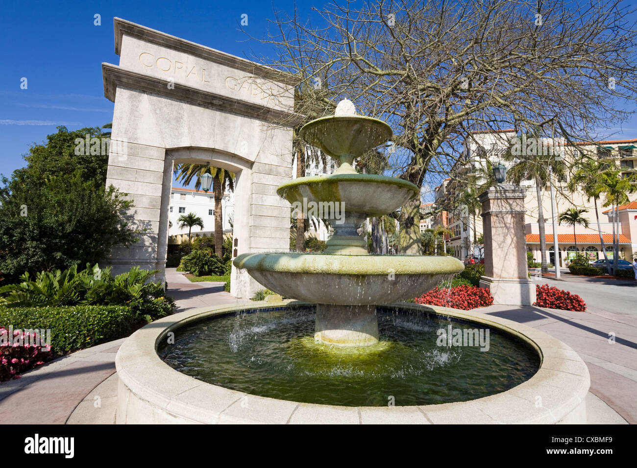 Arco a Miracle Mile, Coral Gables, Miami, Florida, Stati Uniti d'America, America del Nord Foto Stock