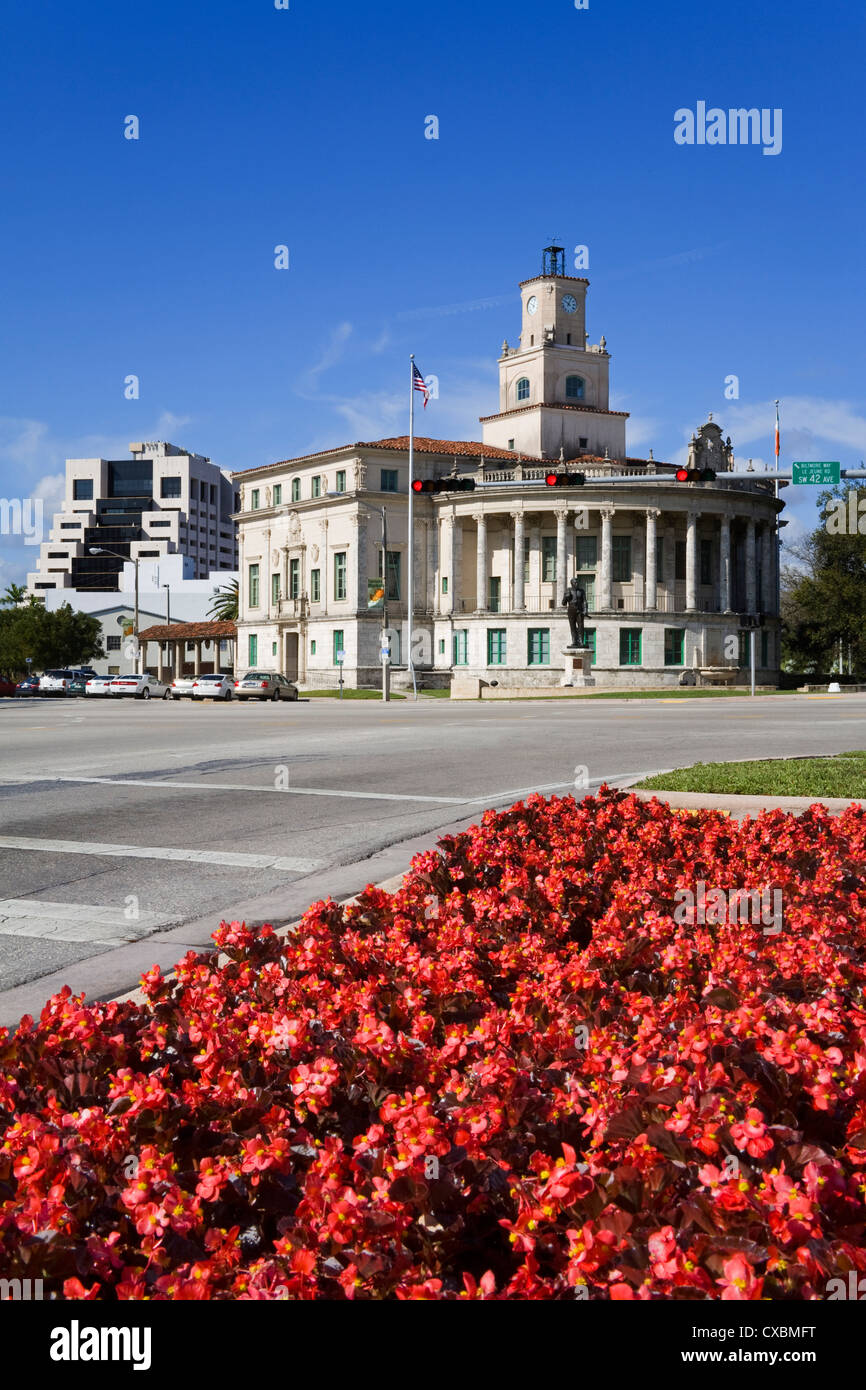 Coral Gables City Hall, Miami, Florida, Stati Uniti d'America, America del Nord Foto Stock