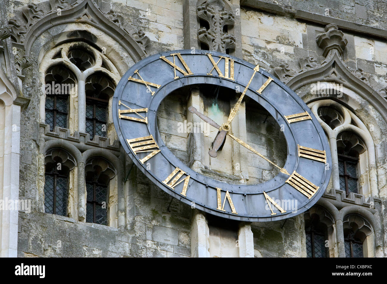 Orologio, Cattedrale di Canterbury, nel Kent, England, Regno Unito Foto Stock