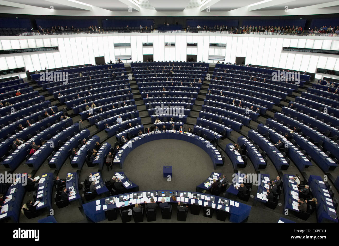 Sessione plenaria a Strasburgo dal look alla Camera dei Deputati del Parlamento europeo Foto Stock