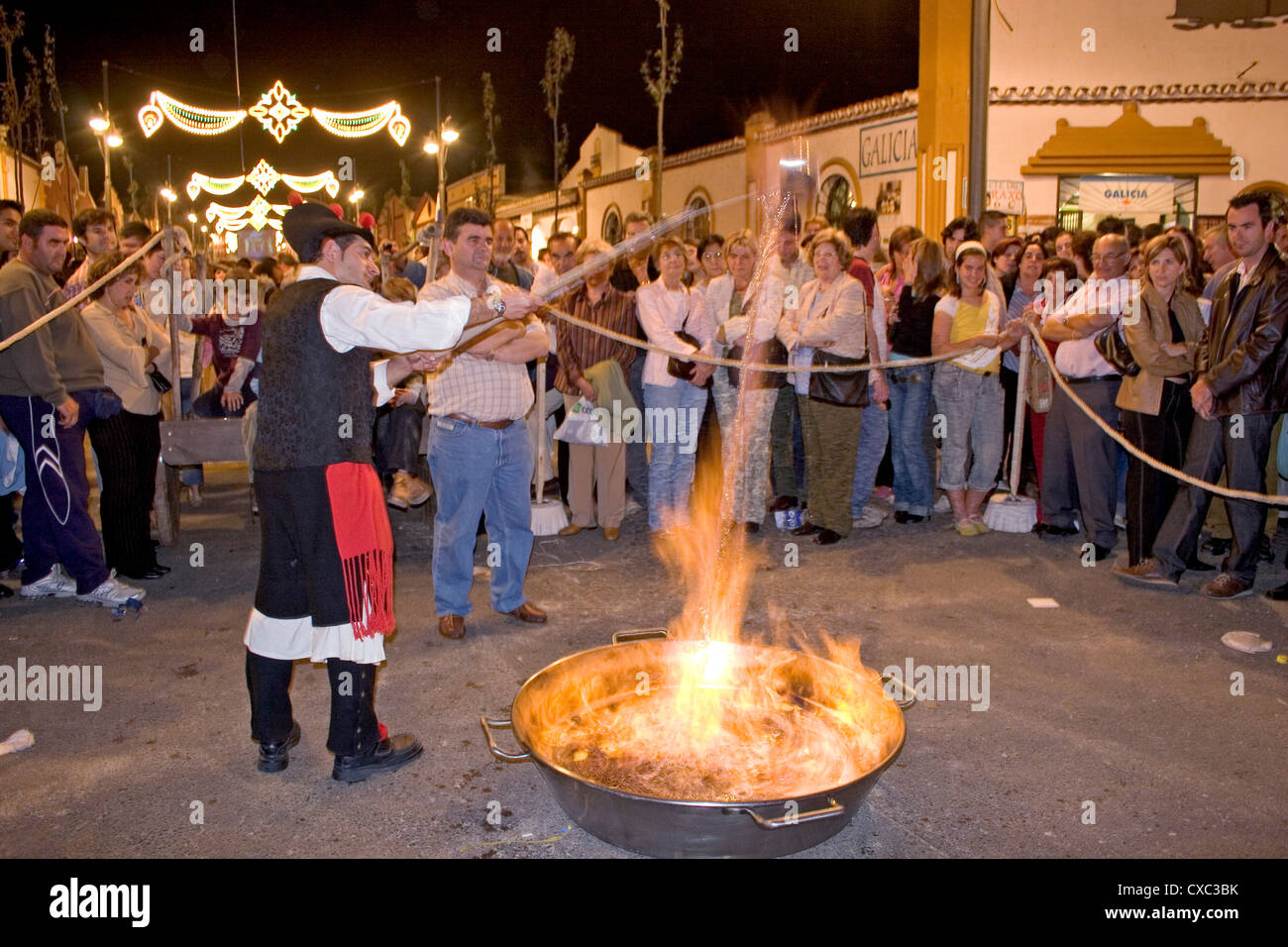 Il galiziano queimada fiera di Fuengirola Malaga Costa del Sol Andalusia Spagna Foto Stock