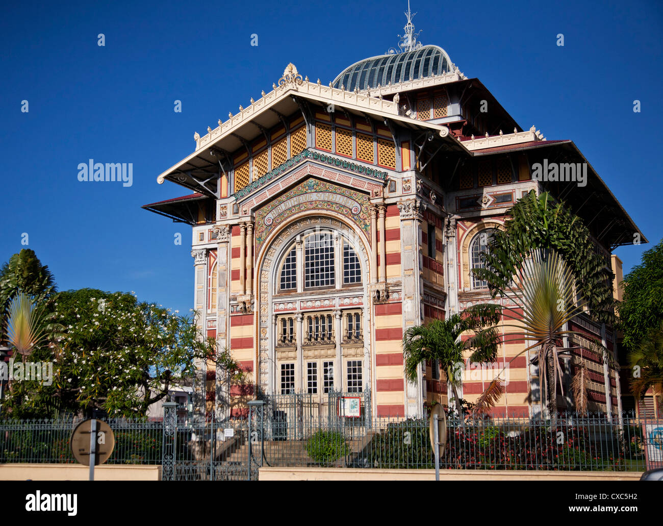 Bibliotheque Schoelcher (biblioteca), Fort-de-France, Martinica, Piccole Antille,West Indies, dei Caraibi e America centrale Foto Stock