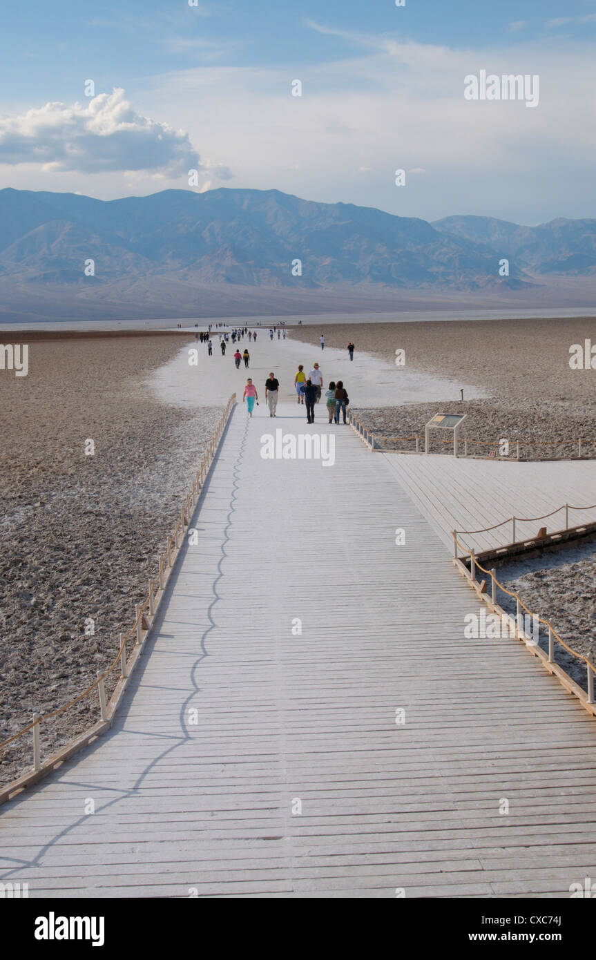 Bacino Badwater, Death Valley, California, Stati Uniti d'America, America del Nord Foto Stock