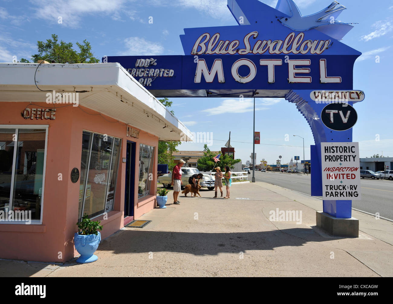 La leggendaria Blue Swallow Motel, Route 66, Tucumcari New Mexico Foto Stock