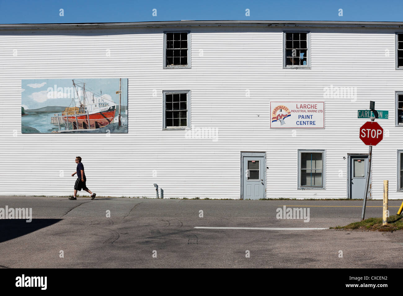 Un edificio lungo il lungomare, Digby, Nova Scotia Canada Foto Stock