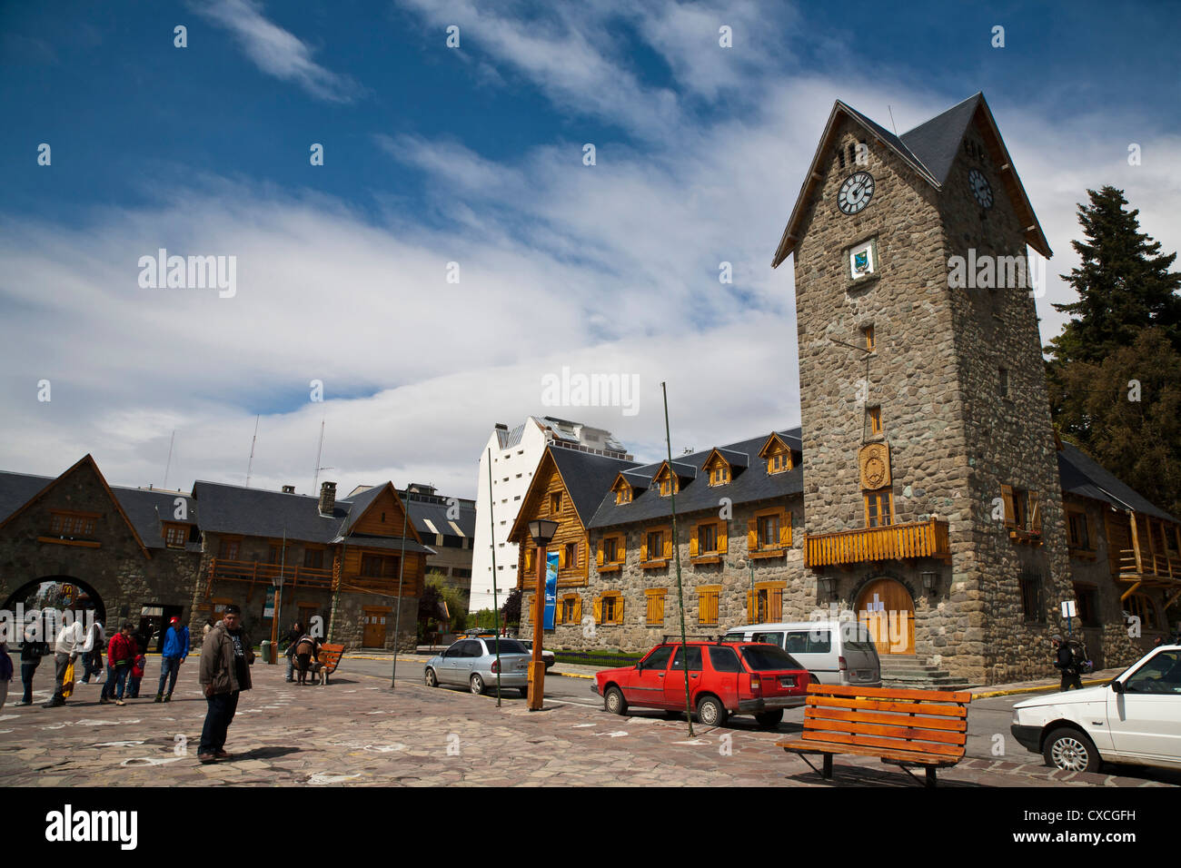 Cenro Civico, il Municipio principale di Bariloche, Patagonia, Argentina. Foto Stock