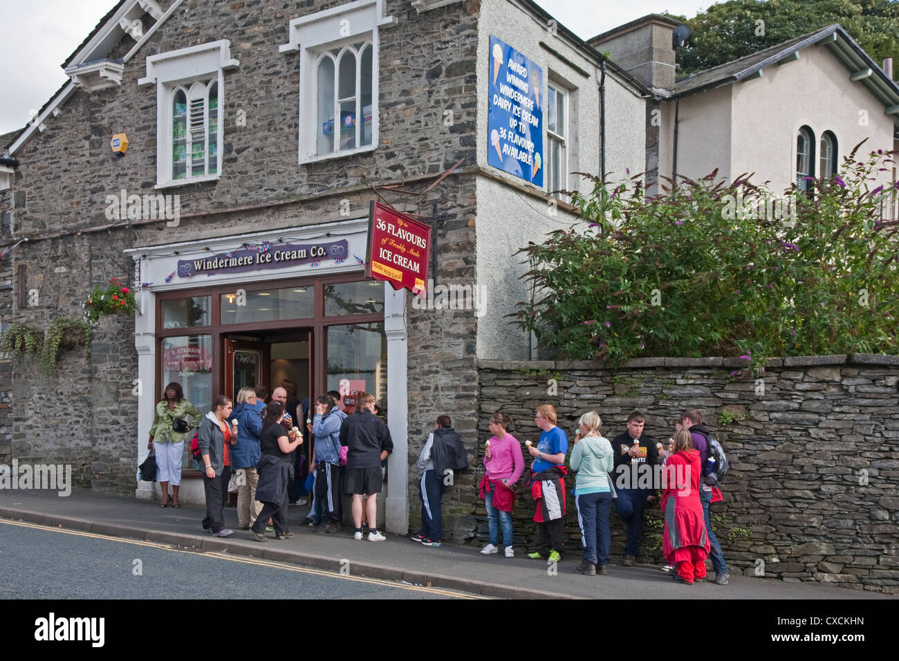 Windermere Ice Cream Company shop, Bowness Foto Stock