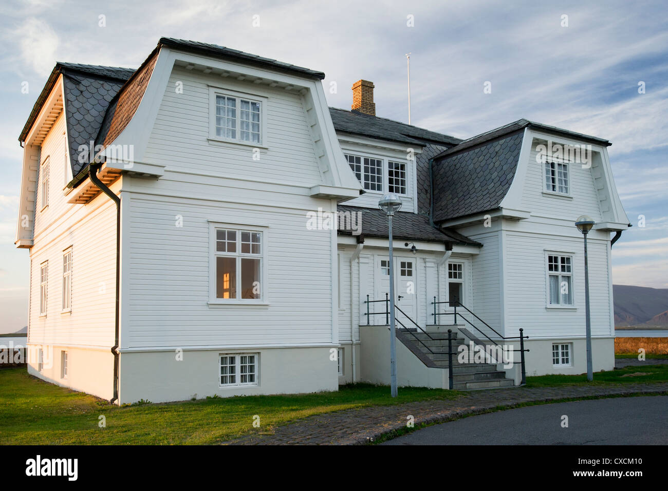 Höfði (Hofdi) Casa, il più famoso per la1986 incontro al vertice tra Ronald Reagan e a Mikhail Gorbaciov per mettere fine alla guerra fredda. Foto Stock