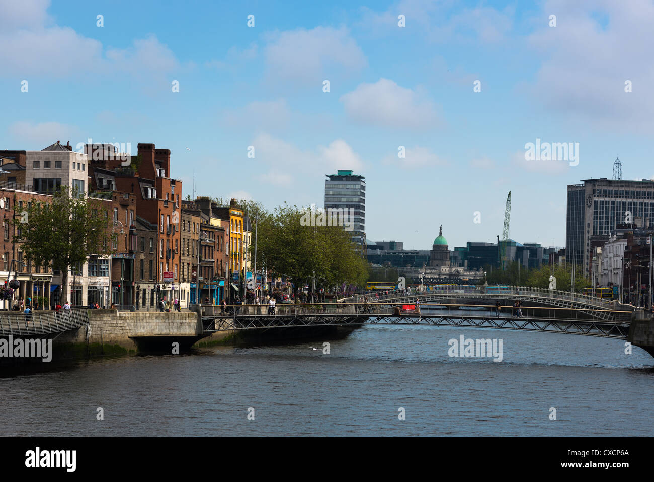 Vista sul fiume Liffey, Dublino, Irlanda. Foto Stock