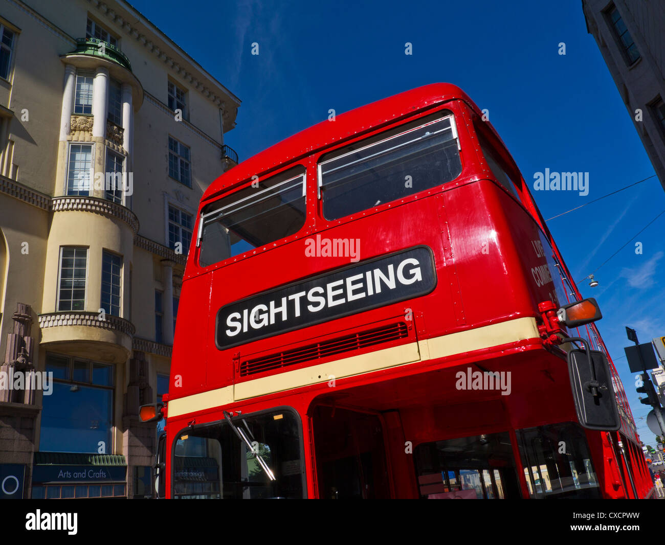 Tradizionale rosso storico di Londra double decker bus utilizzato per il City sightseeing tours Foto Stock
