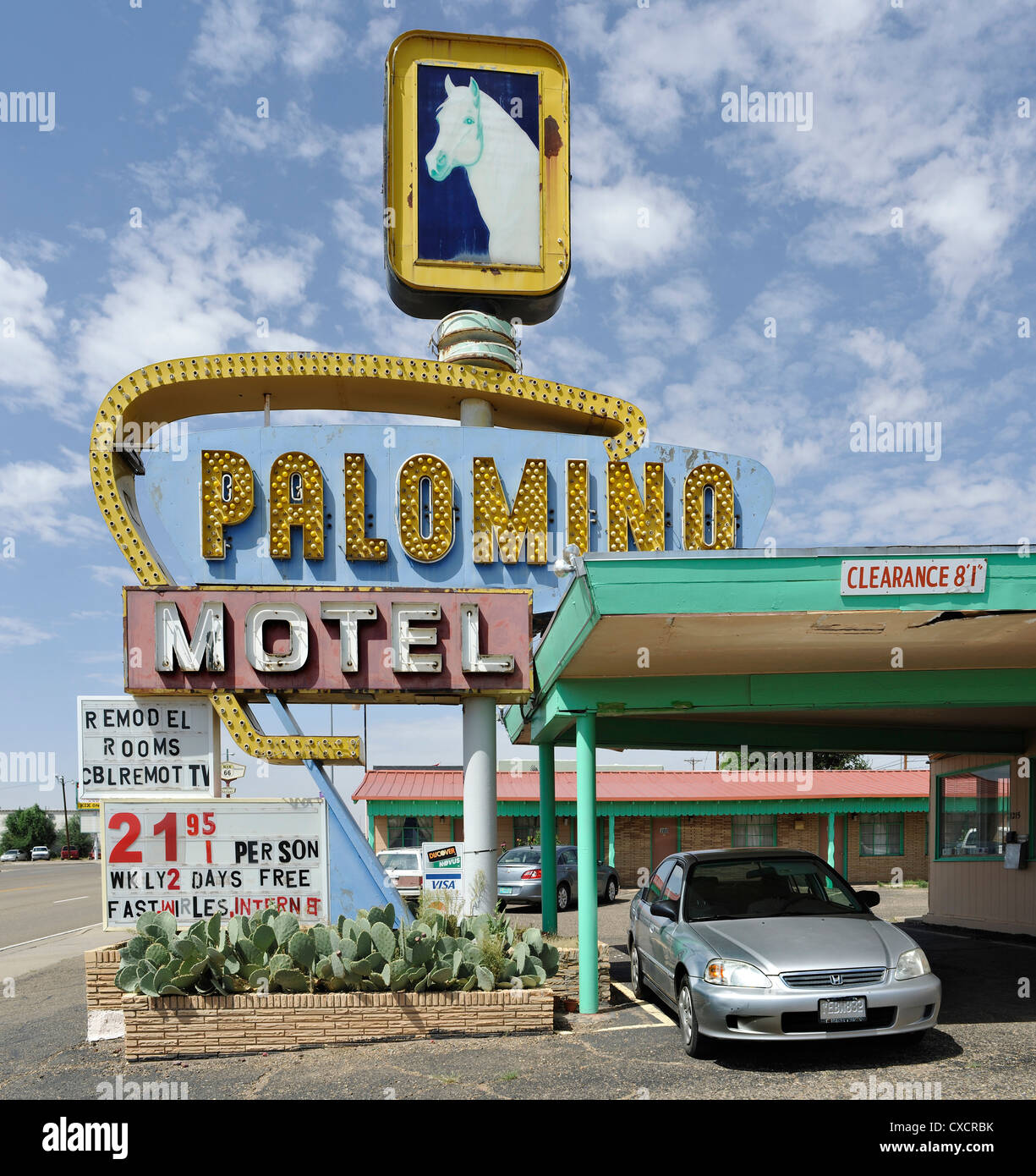 Palomino Motel, Route 66, Tucumcari New Mexico Foto Stock