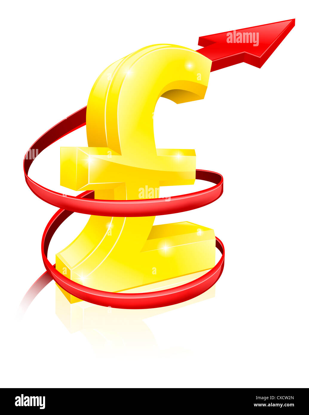 Finanza concettuale o il concetto di economia di aumento del prezzo della sterlina tasso di cambio o solo aumento dei profitti Foto Stock