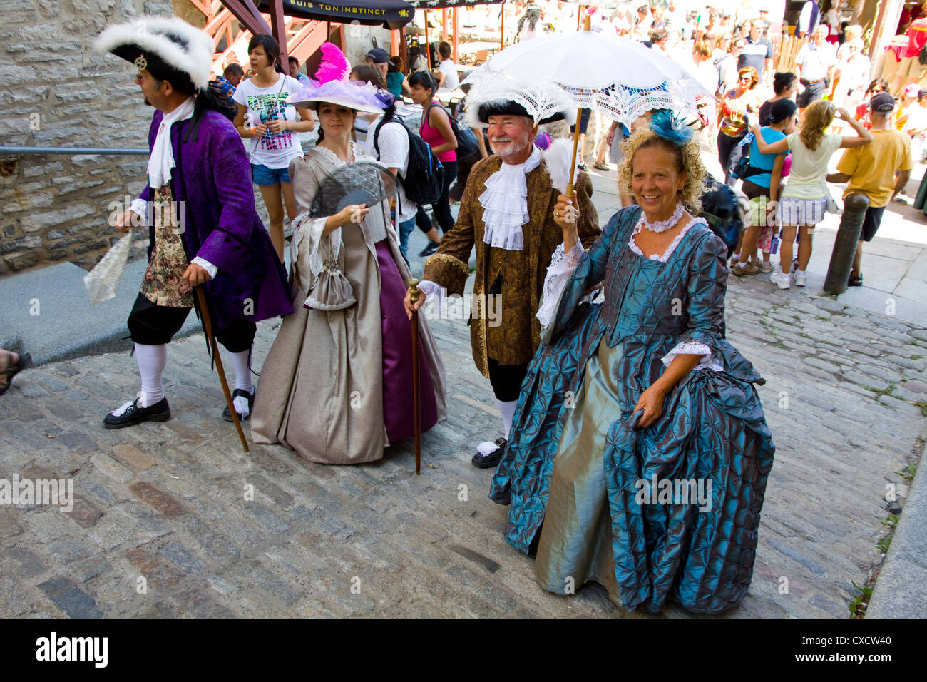 Il XVII secolo francese canadese costume, Nuova Francia Festival, Québec, Canada Foto Stock