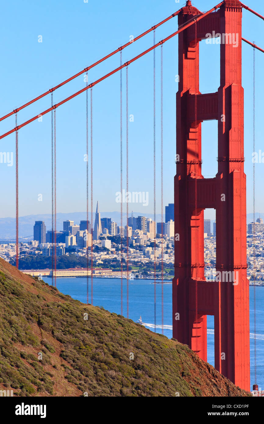 Golden Gate Bridge vista su San Francisco, California Foto Stock