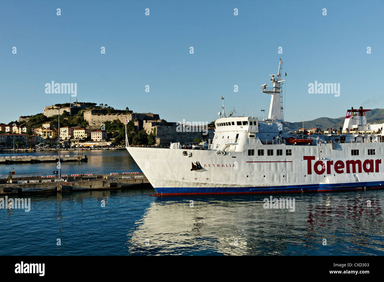 Traghetto Toremar in Portoferraio, Isola d'Elba toscana italia Foto Stock